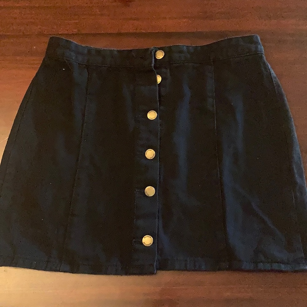 Button up black skirt | cotton | Falmer Heritage
